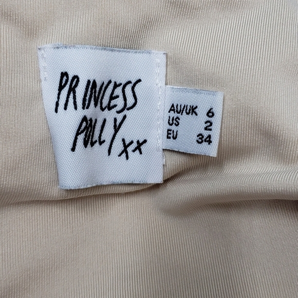 Princess Polly Bodysuit Cotton Polyester Size 2 Asymmetrical Neutral Cri… - Picture 8 of 14